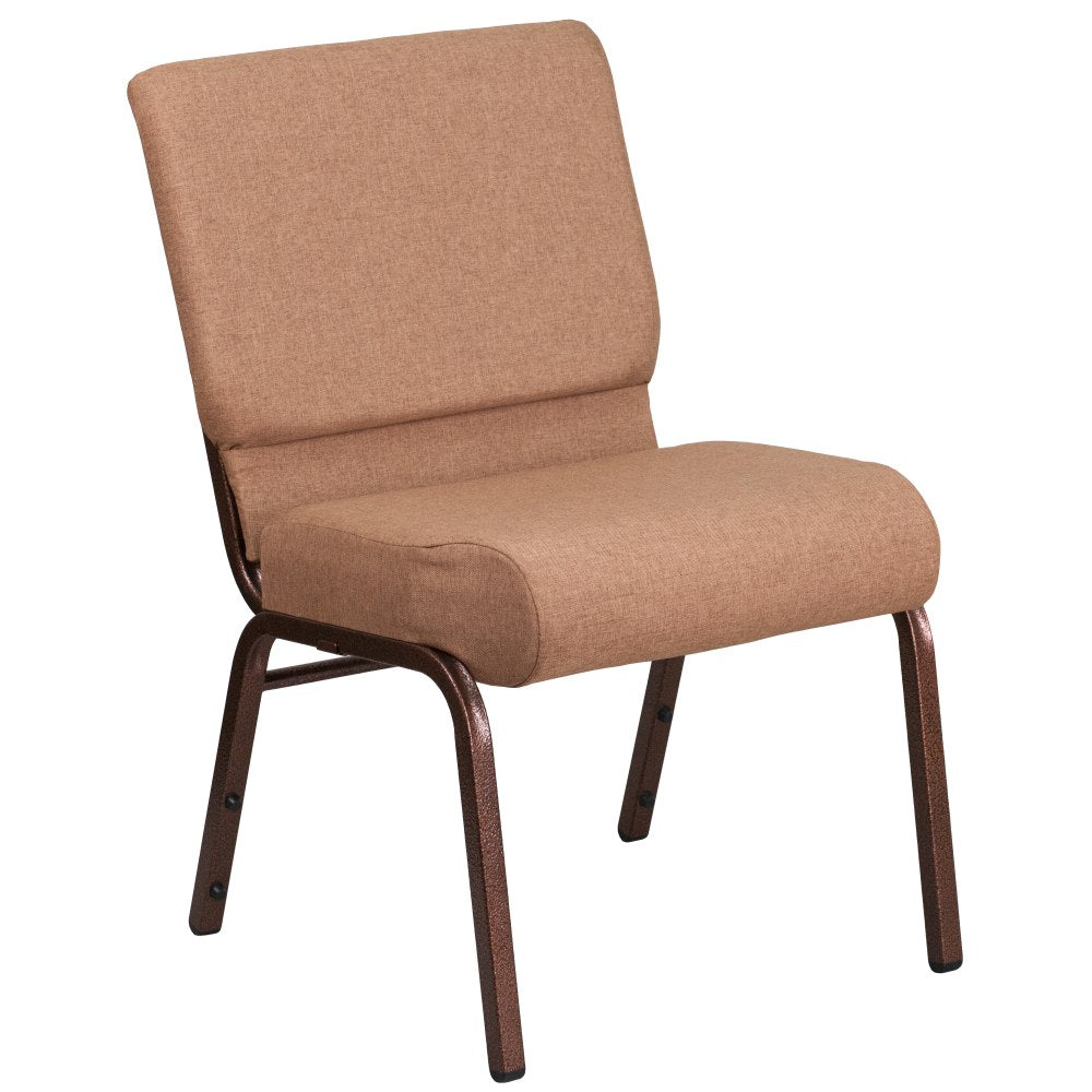 Flash Furniture HERCULES Series 21inW Stackable Church Chair, Caramel/Coppervein