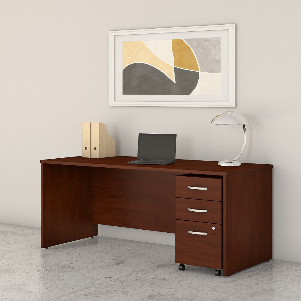 Bush Business Furniture Studio C 72inW Office Computer Desk With Mobile File Cabinet, Hansen Cherry, Standard Delivery