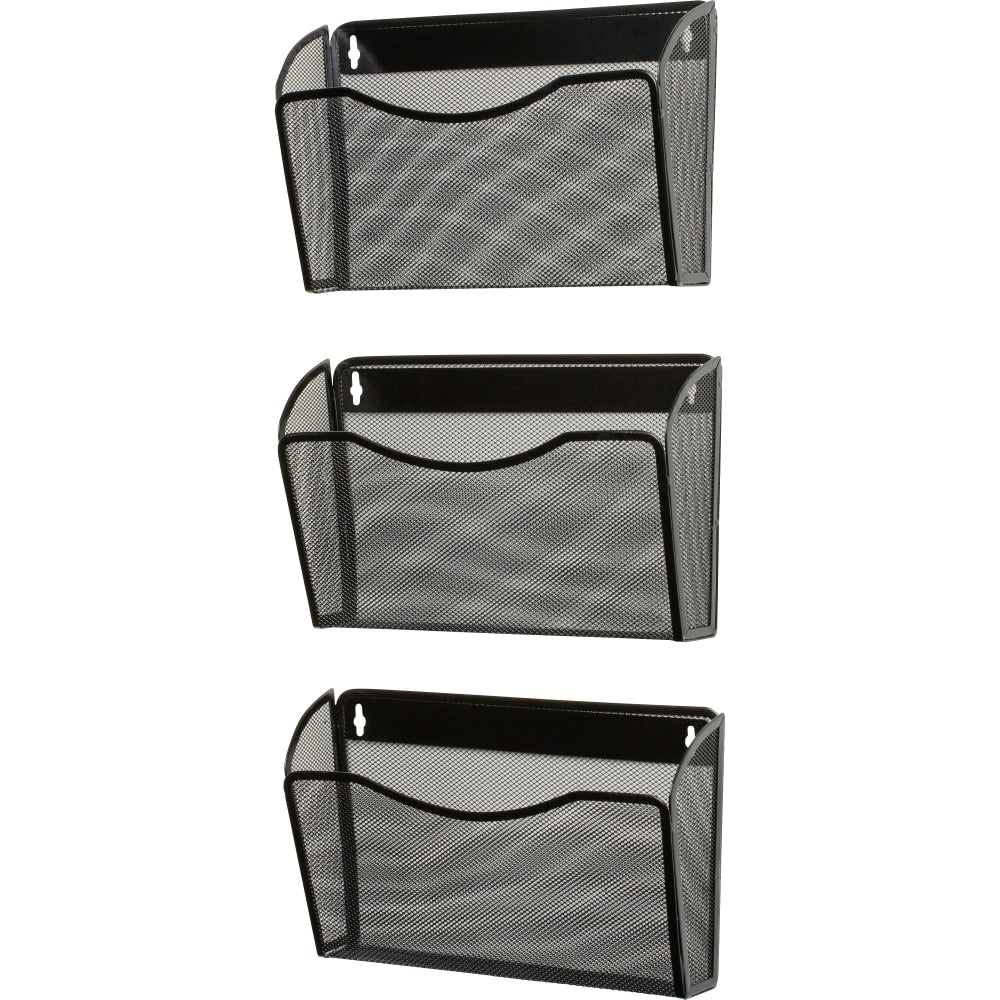 Eldon Expressions Mesh 3-Pack Hanging Wall Files, 33 1/2inH x 14inW x 6 5/8inD, Black, Pack Of 3