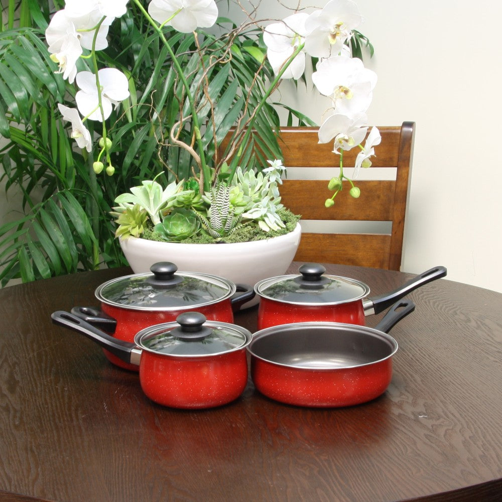 Gibson Home Casselman 7-Piece Cookware Set, Red