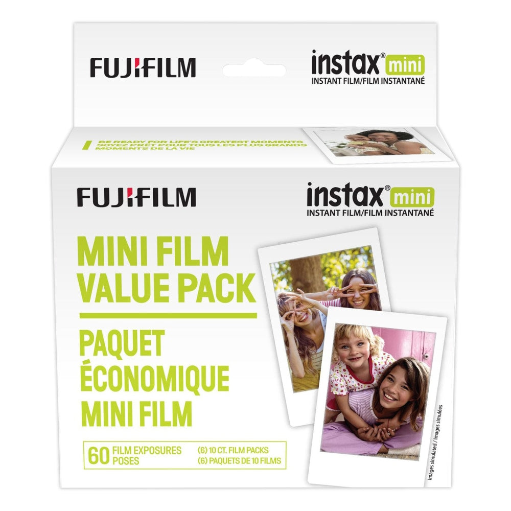 Fujifilm Instax Mini ISO 800 Film Sheets, 10 Film Sheets Per Pack, Set Of 6 Packs