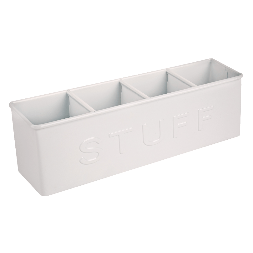 Office Depot Brand 4-Compartment Desktop Storage Organizer, White