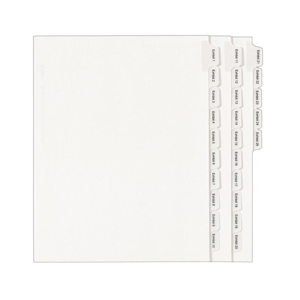 Avery Allstate-Style Collated Legal Exhibit Dividers, 8 1/2in x 11in, White Dividers/White Tabs, EXHIBIT 1-25, Pack Of 25 Tabs