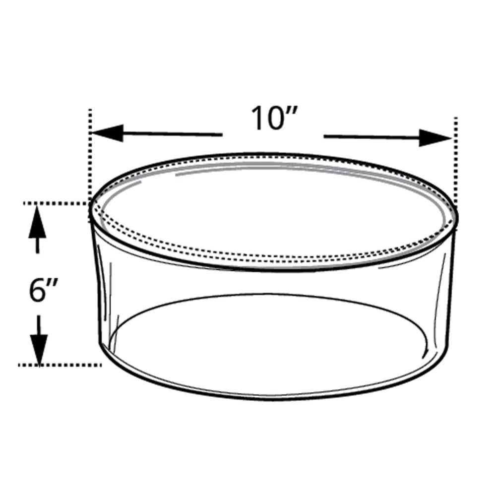 Azar Displays Deluxe 6in Display Cylinder, Small Size, 10inW x 6inH, Clear