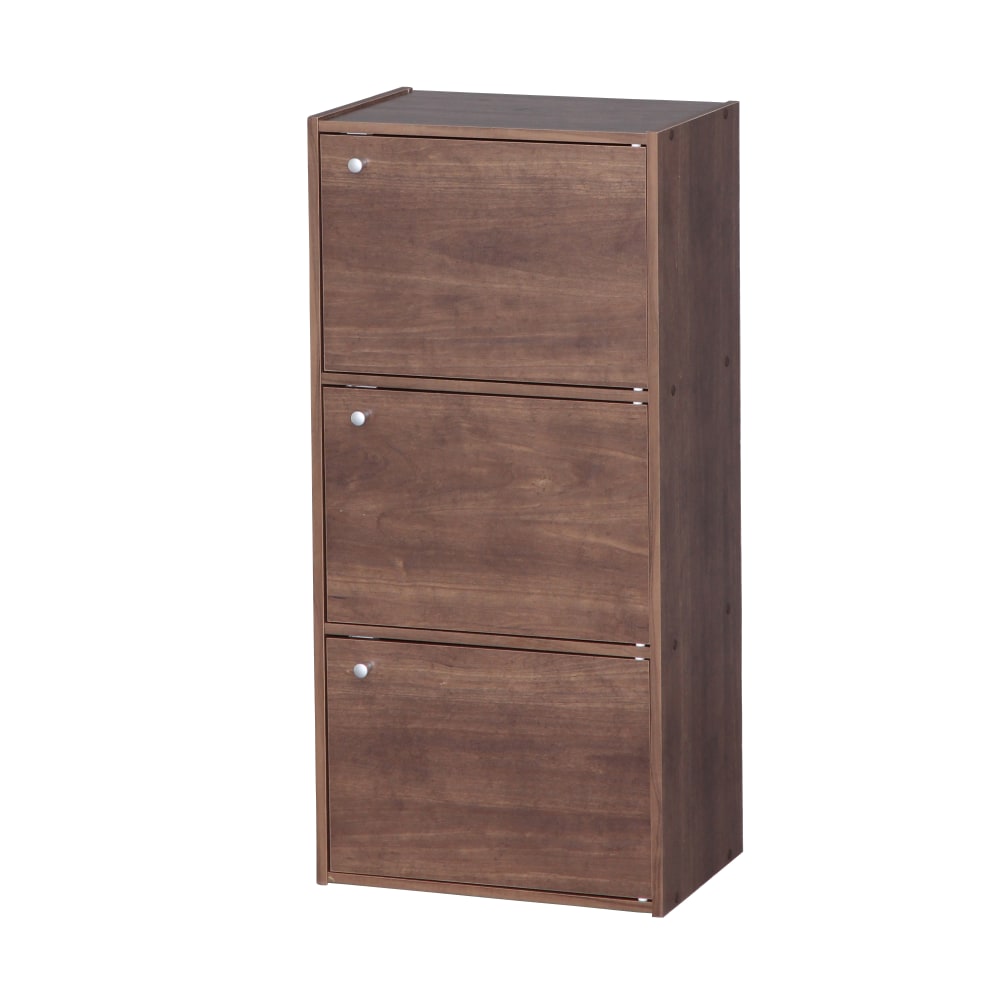 IRIS 35inH 3-Door Storage-Shelf, Brown