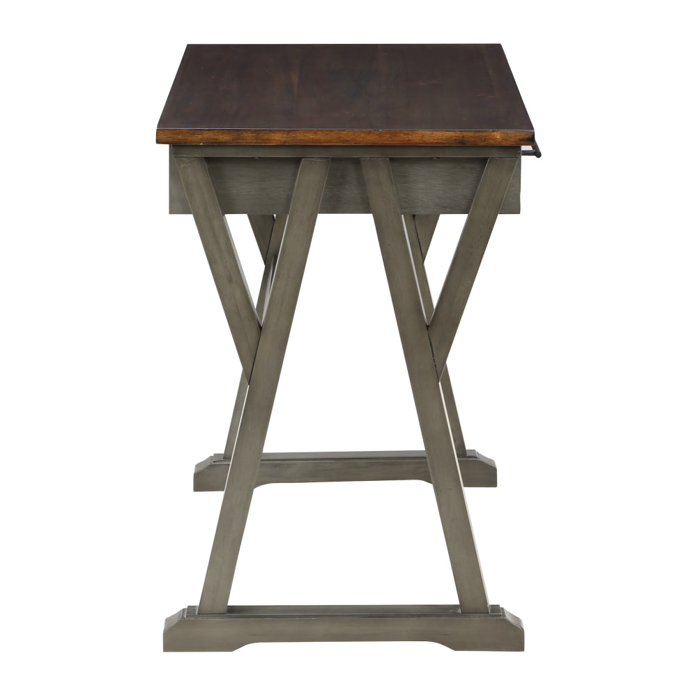 Office Star Jericho 42inW Rustic Writing Desk, Slate Gray