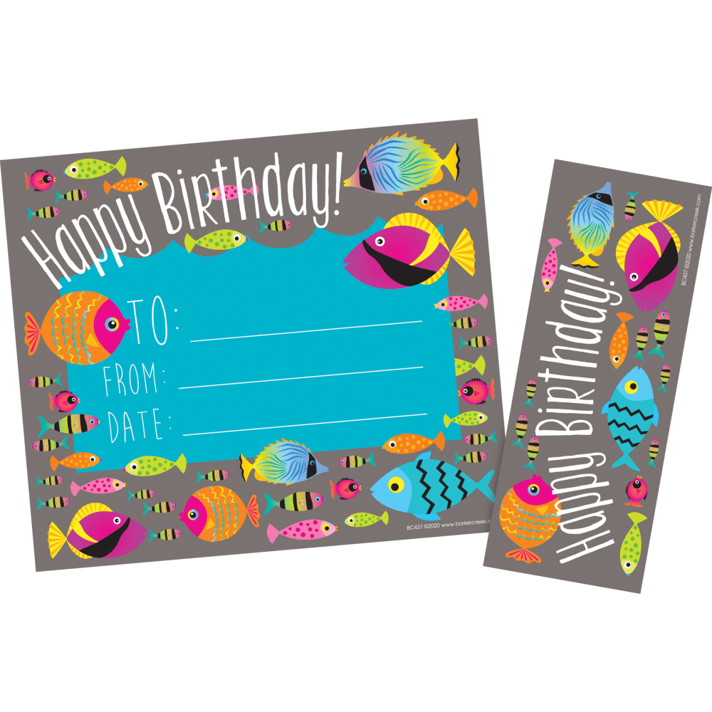 Barker Creek Kai Ola Awards & Bookmarks, Happy Birthday, 8-1/2in x 5-1/2in, Set Of 60