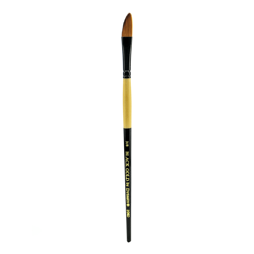 Dynasty Short-Handled Paint Brush, 3/8in, Dagger Bristle, Synthetic, Multicolor