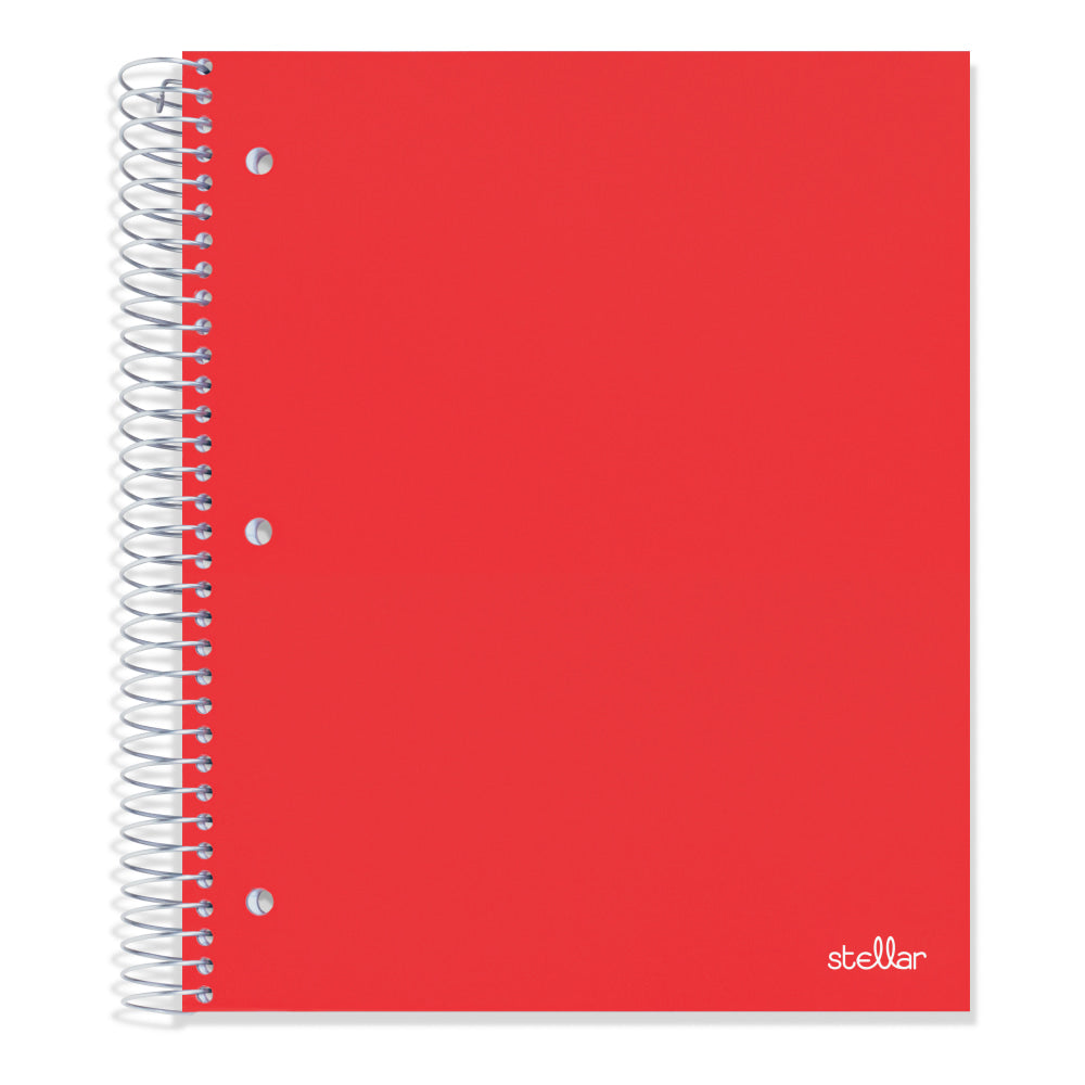 Office Depot Brand Stellar Poly Notebook, 8in x 10-1/2, 5 Subject, Wide Ruled, 200 Sheets, Red