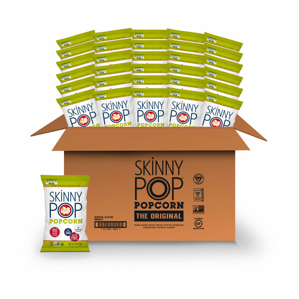 Skinny Pop Original, 0.65 Oz, Pack Of 30 Bags