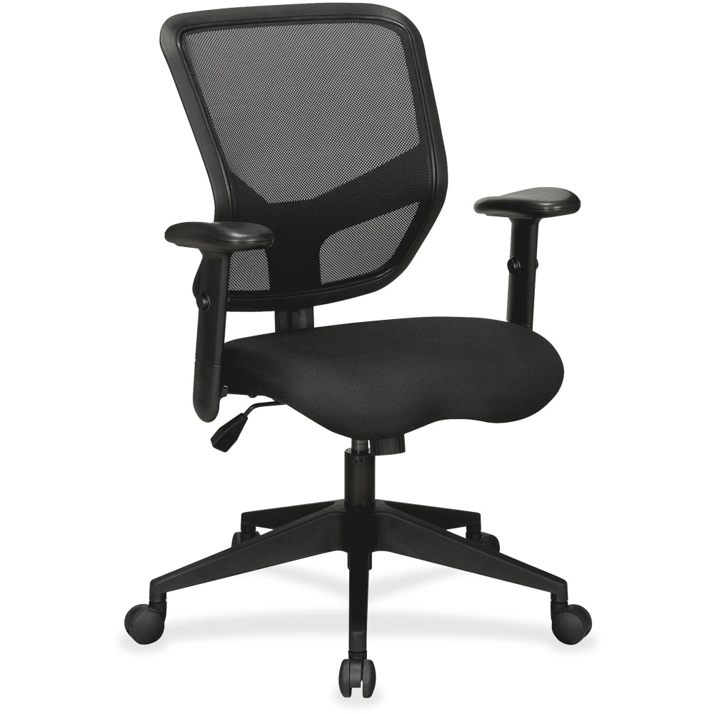 Lorell Executive Ergonomic Mesh/Fabric Mid-Back Chair, Black