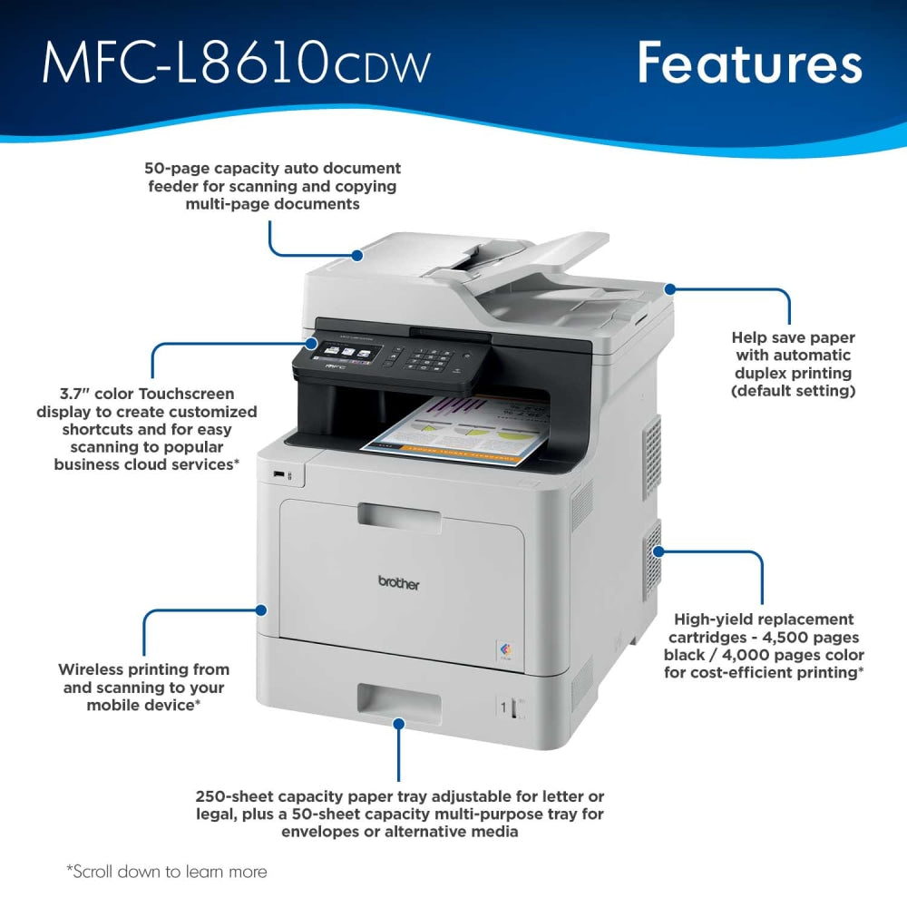 Brother Business MFC-L8610CDW Laser All-in-One Color Printer