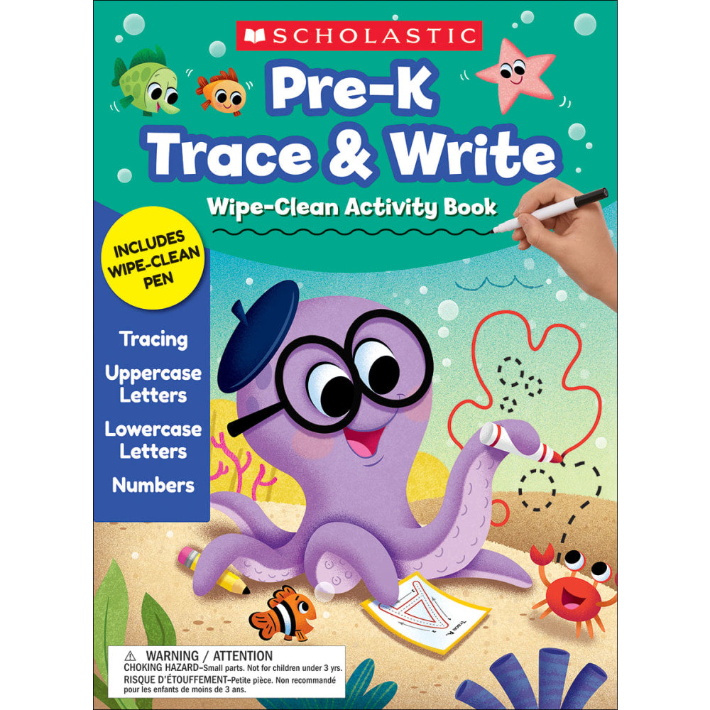 Scholastic Pre-K Trace & Write Wipe-Clean Activity Book