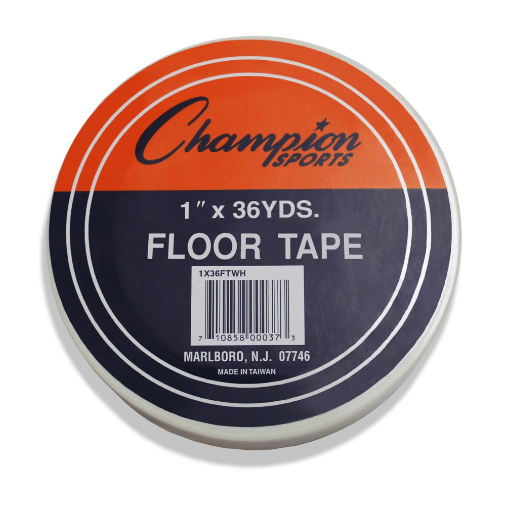 Champion Sports Floor Marking Tape, 1in x 36 yd., White, Pack Of 6 Rolls