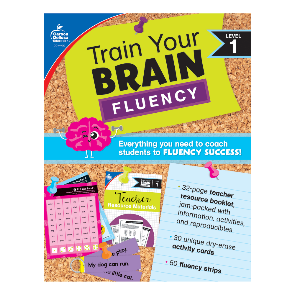 Carson Dellosa Education Train Your Brain: Fluency Level 1 Classroom Kit, Grades K-1