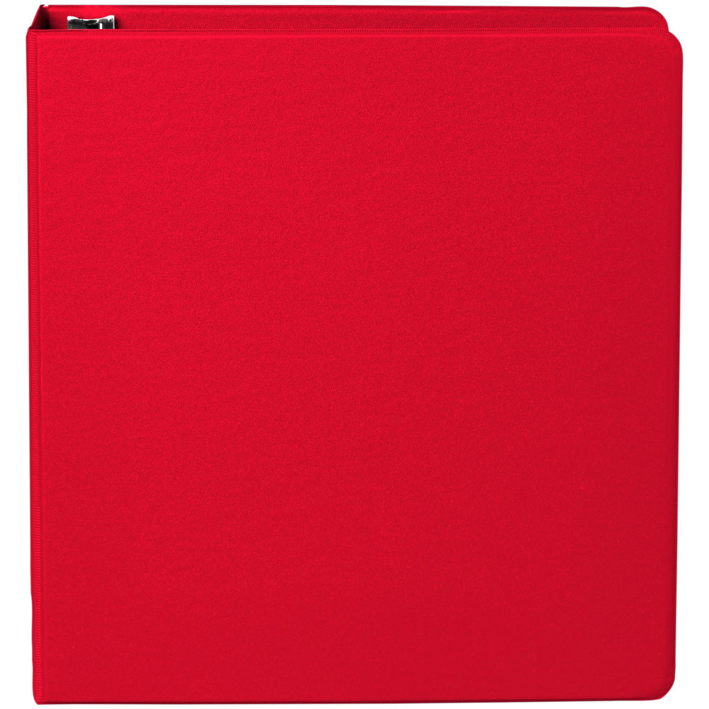 Office Depot Brand Nonstick 3-Ring Binder, 1 1/2in Round Rings, Red