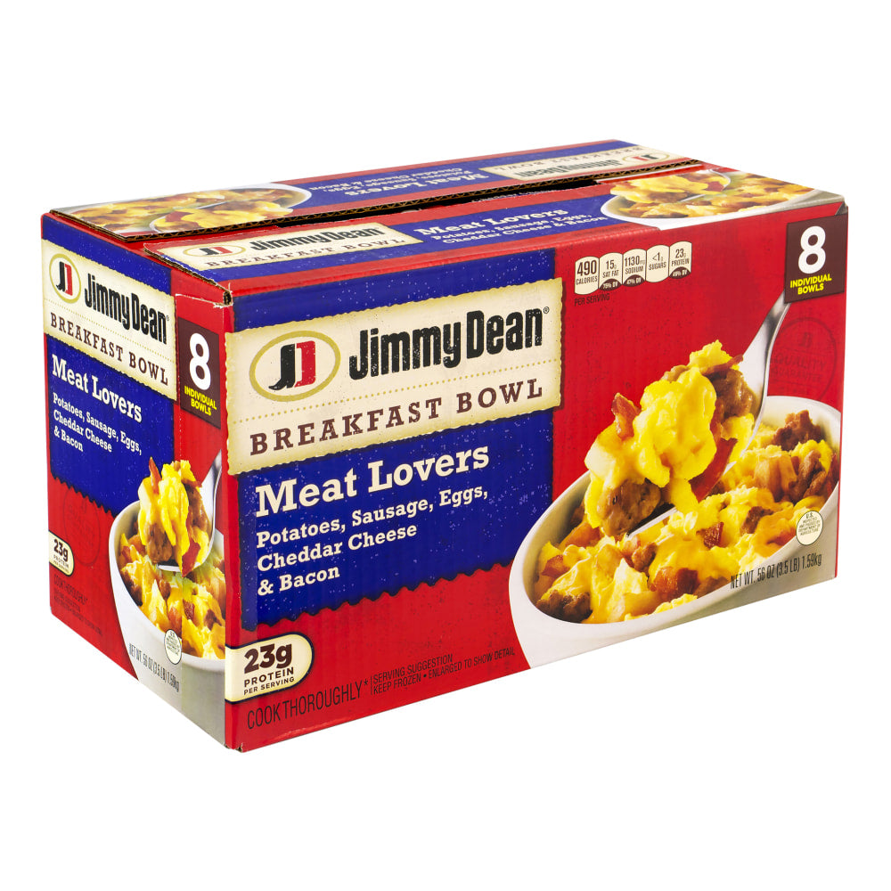 Jimmy Dean Meat Lovers Breakfast Bowls, 56 Oz, Box Of 8 Bowls