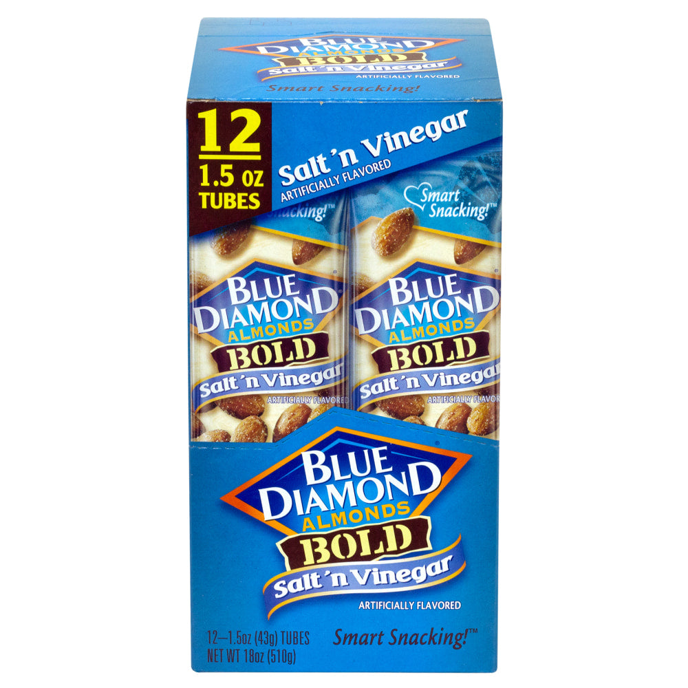 BLUE DIAMOND Almonds Bold Salt N Vinegar, 1.5 oz, 12 Count