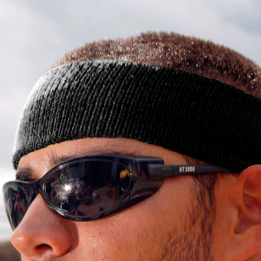 Ergodyne Chill-Its 6550 Head Sweatbands, Black, Pack Of 24 Headbands