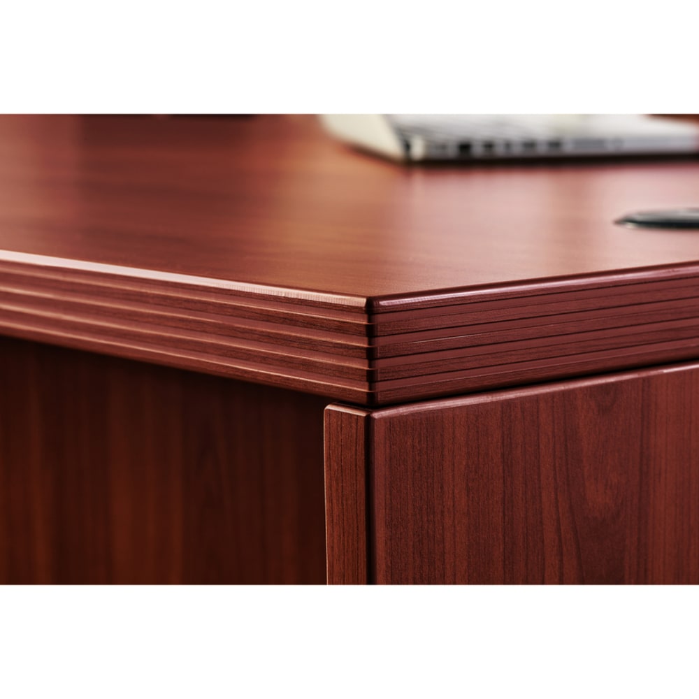 Lorell Chateau 72inW Shell Computer Desk, Mahogany