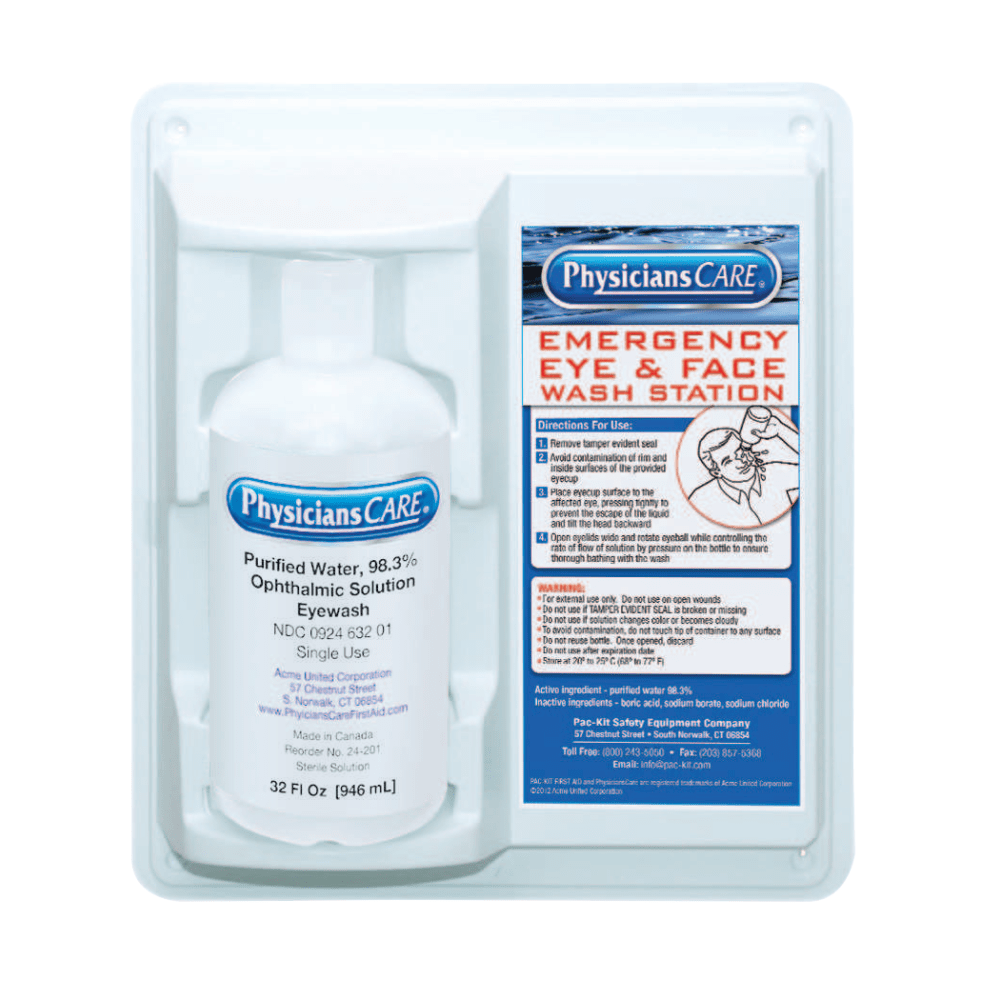 Eye & Skin Flush Emergency Station/Replacement Bottles, 32 oz