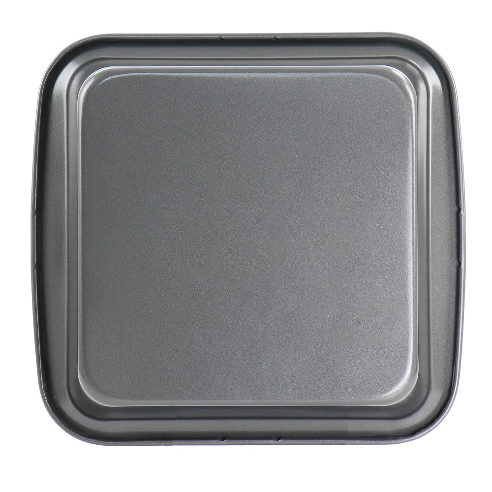 Gibson Baker's Friend Steel Non-Stick Square Bake Pan, 7-1/2in, Dark Gray