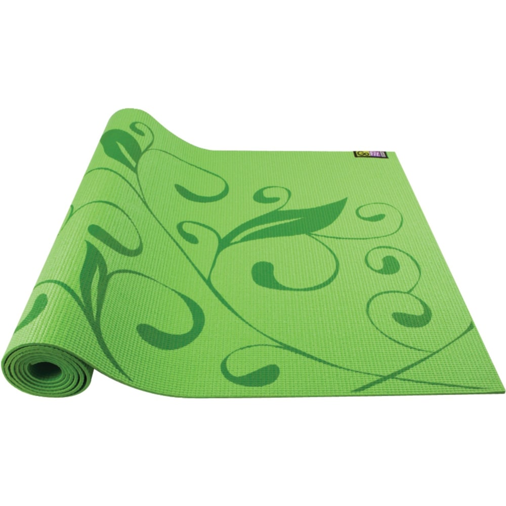 GoFit Exercise Mat - Exercise - 72in Length x 24in Width - Hummingbird Pattern - Green