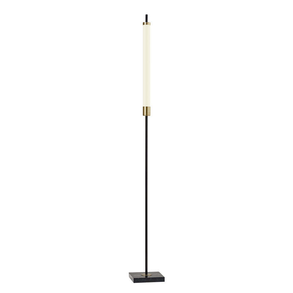 Adesso Piper LED Floor Lamp, 72inH, Frosted Shade/Black Base