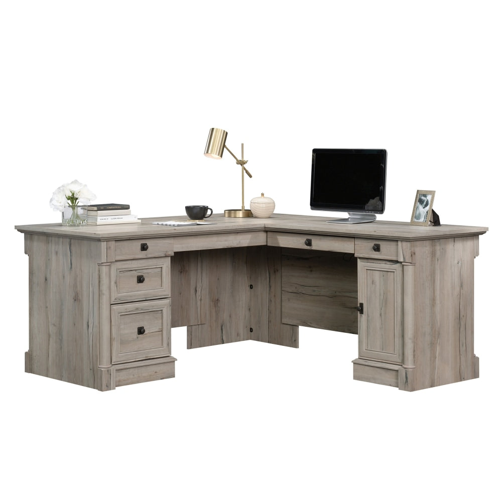 Sauder Palladia 67inW L-Shaped Corner Desk, Split Oak