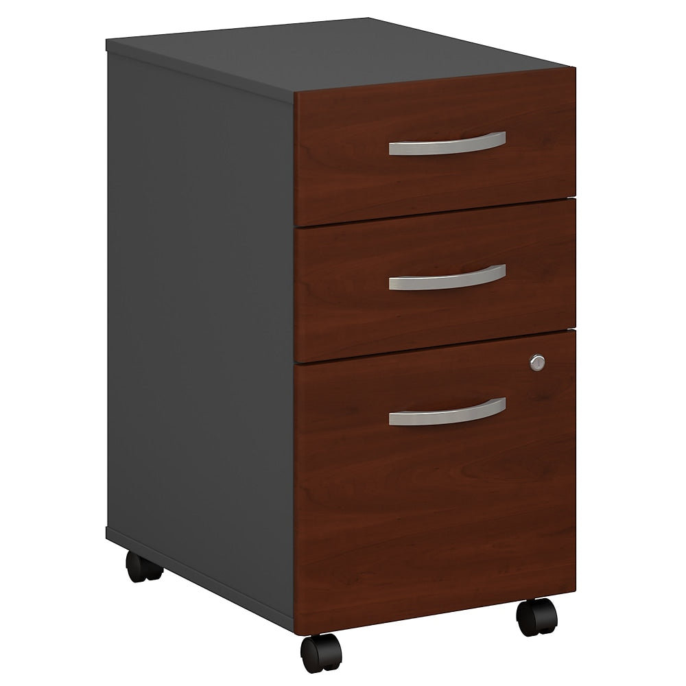 Bush Business Furniture Components 21inD Vertical 3-Drawer Mobile File Cabinet, Hansen Cherry/Graphite Gray, Standard Delivery