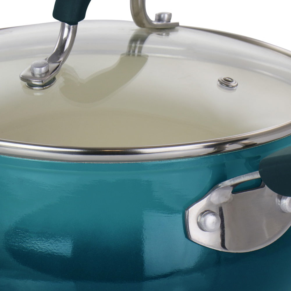 Oster Corbett Aluminum Nonstick Saucepan, 3.1 Qt, Blue