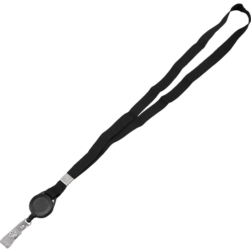 Advantus Badge Reel Lanyard - 12 / Pack - 36in Length - Black - Woven