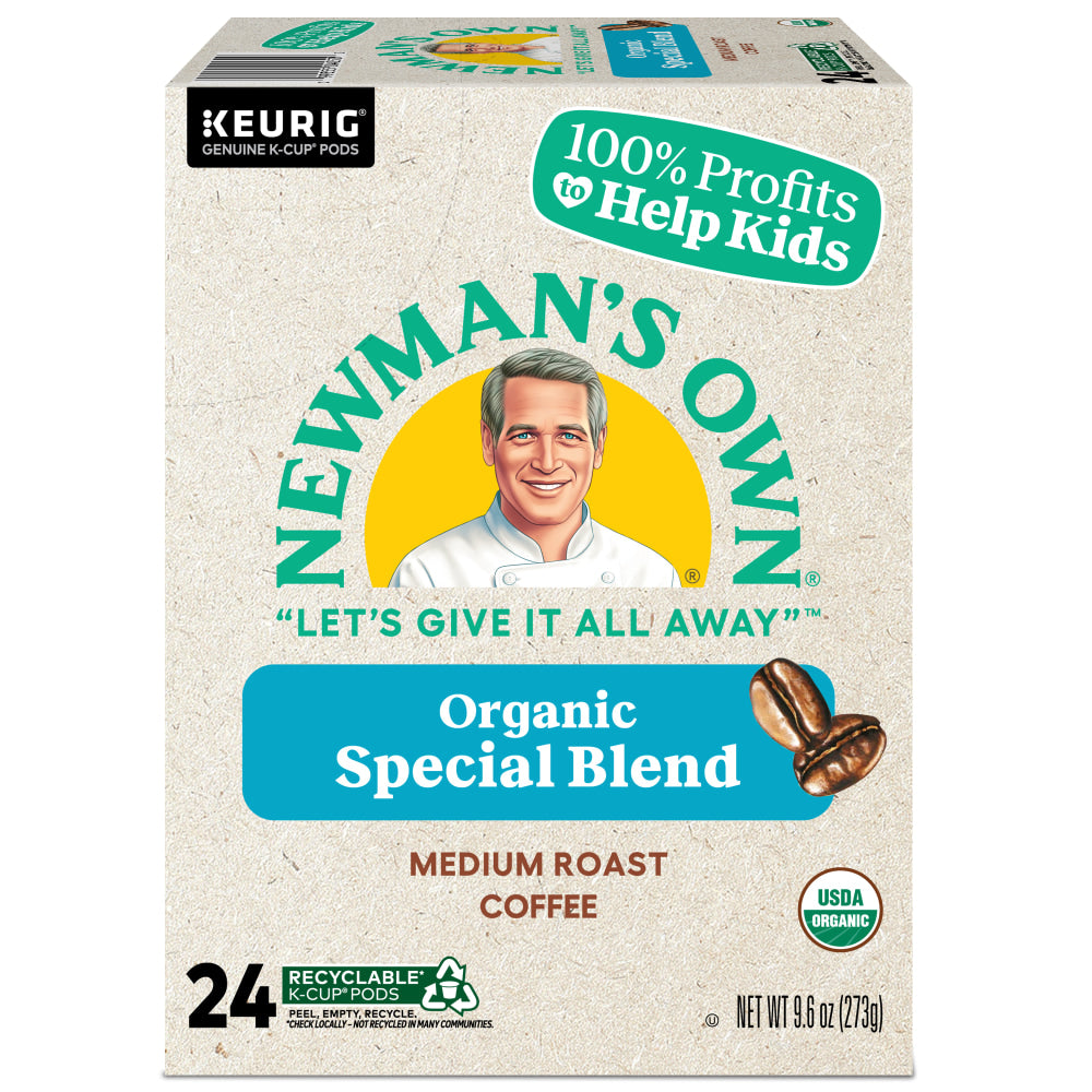 Newmans Own Organics Single-Serve Coffee K-Cup Pods, Special Blend, Carton Of 24