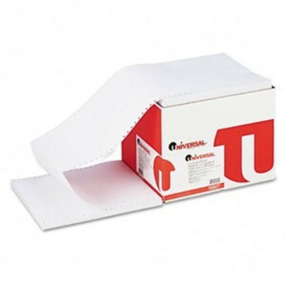 Universal Dot Matrix Continuous Paper - White - 92 Brightness - 9 1/2in x 11in - 20 lb Basis Weight - 2300 Sheet