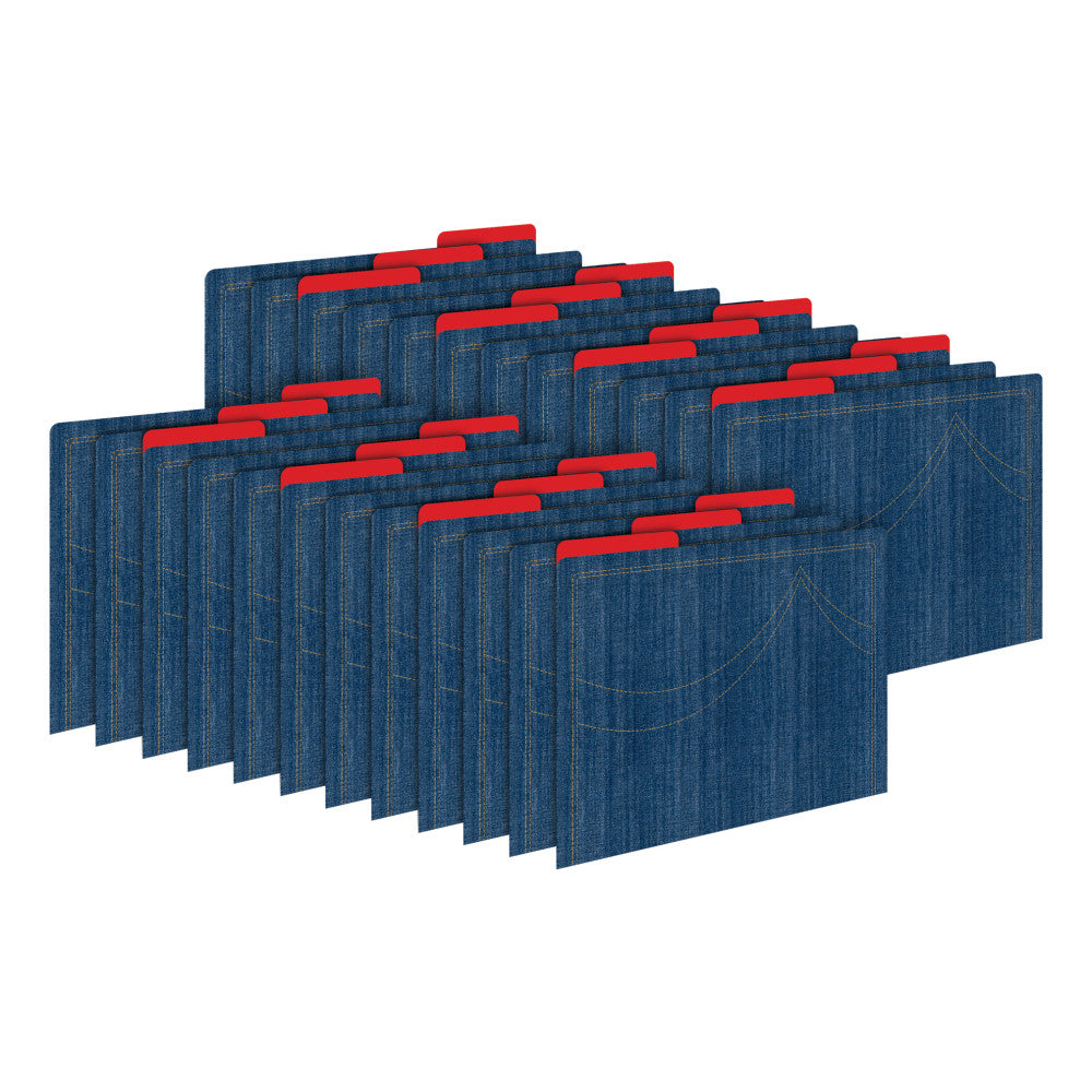 Barker Creek Tab File Folders, Letter Size, Denim, Pack Of 24 Folders