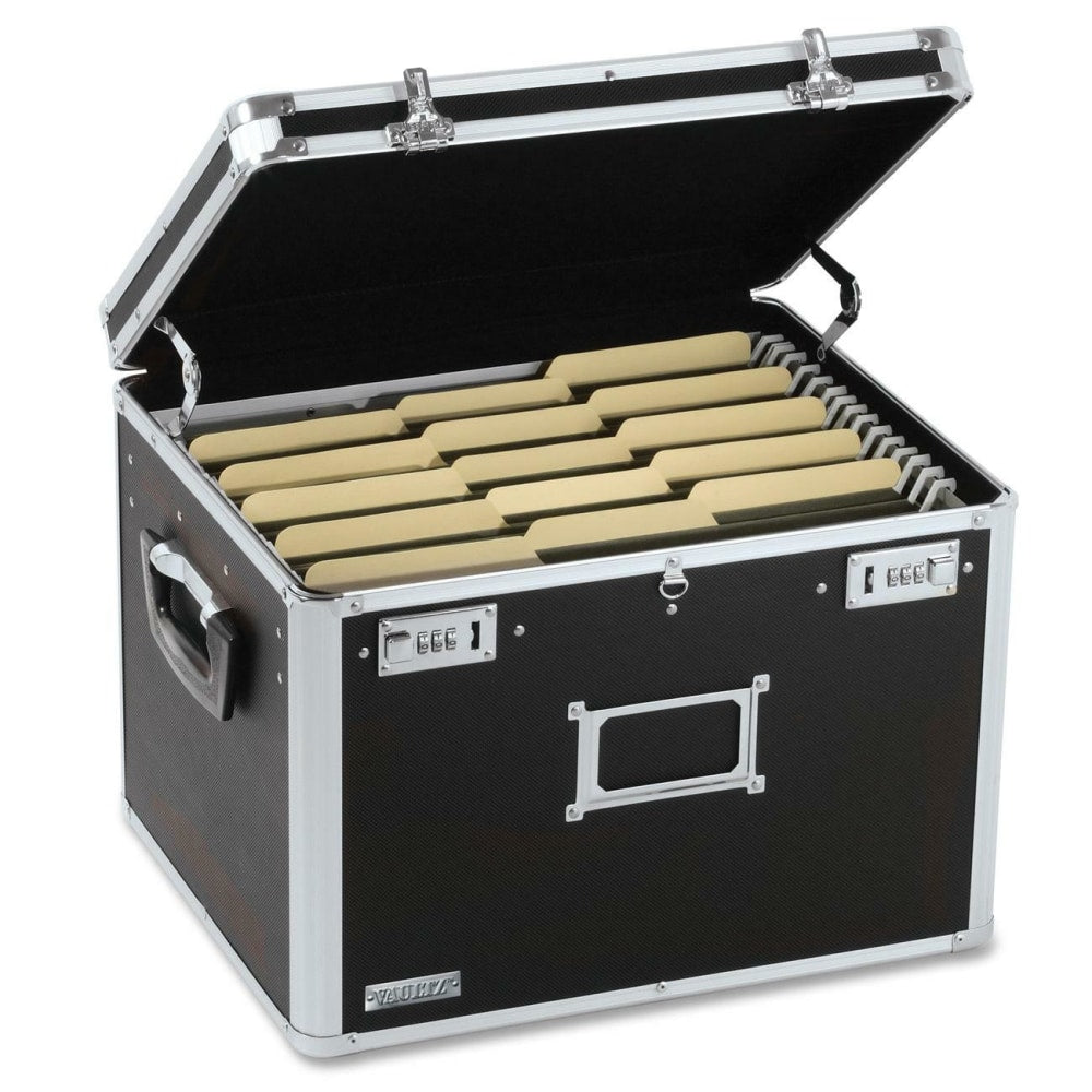 Vaultz Locking Letter/Legal File Chest, 12 3/8inH x 17 5/8inW x 14inD, Black