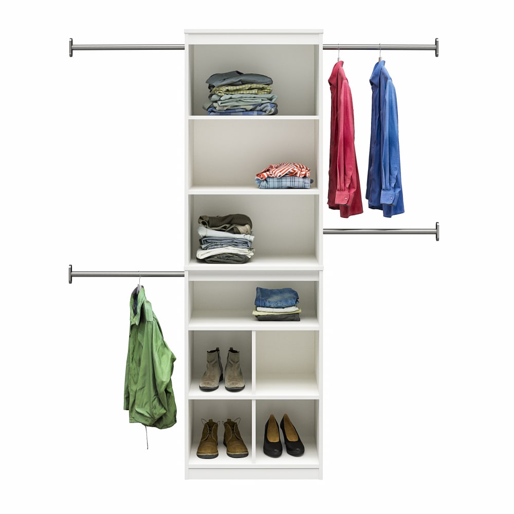 Ameriwood Home SystemBuild Closet Storage System, 76-5/8inH x 95-7/16inW x 15-3/4inD, White