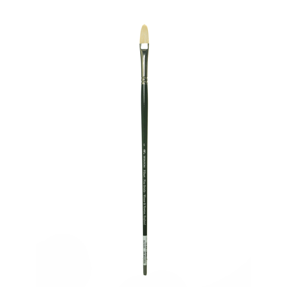 Winsor & Newton Winton Hog Paint Brush, Size 6, Filbert Bristle, Hog Hair, Green