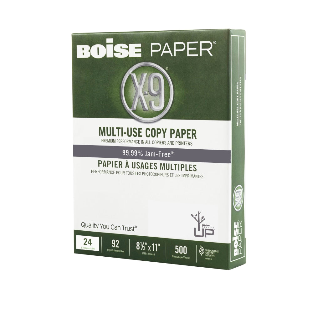 Boise X-9 Multi-Use Printer & Copy Paper, White, Letter (8.5in x 11in), 500 Sheets Per Ream, 24 Lb, 92 Brightness