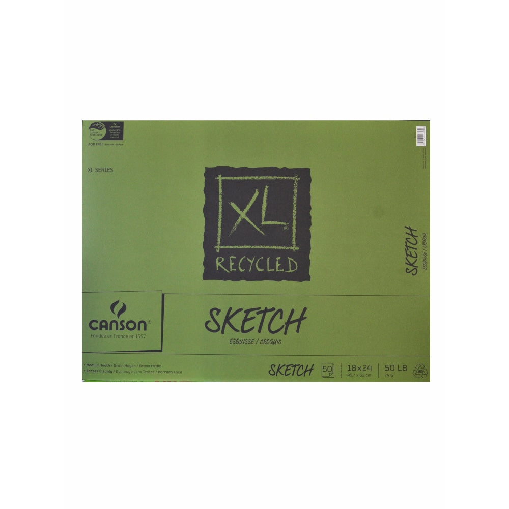 Canson XL Sketch Pads, Fold-Over, 18in x 24in, 50 Sheets, Pack Of 2