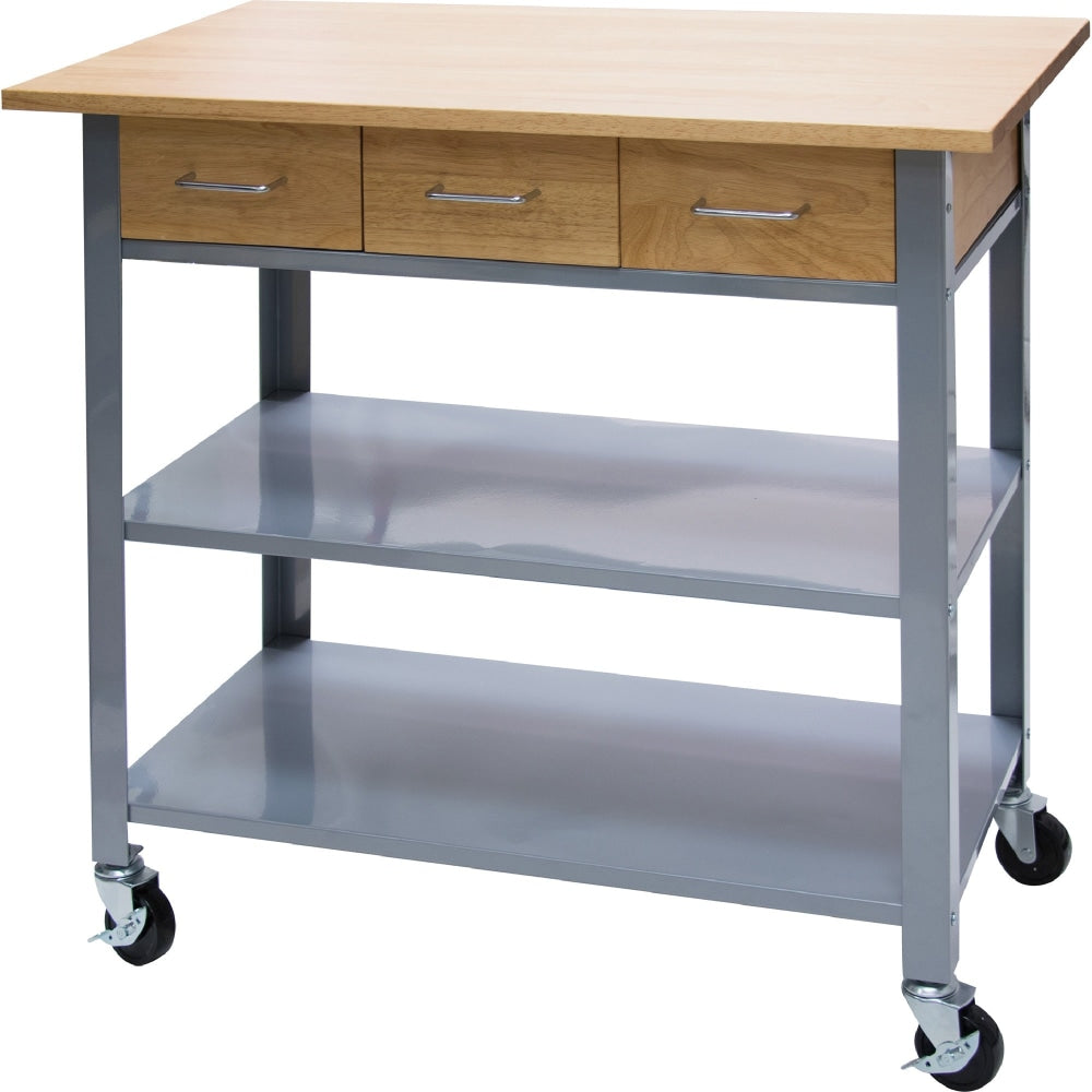 Vertiflex Countertop Serving Cart - Solid Wood - 34.3in Width x 19in Depth x 35.5in Height - Steel Frame - Assorted