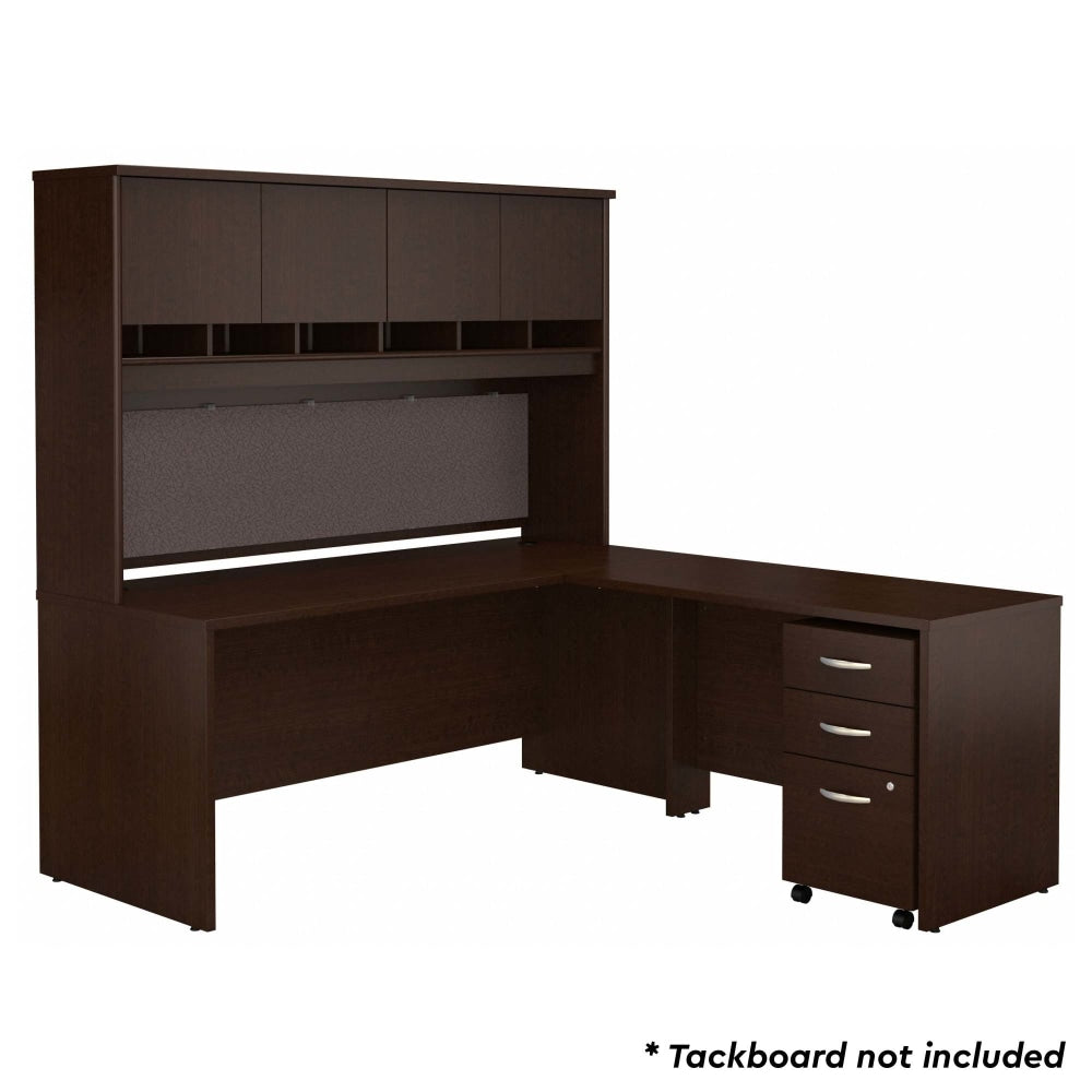 Bush Business Furniture Components 72inW L Shaped Desk with Hutch and 3 Drawer Mobile File Cabinet, Mocha Cherry, Standard Delivery