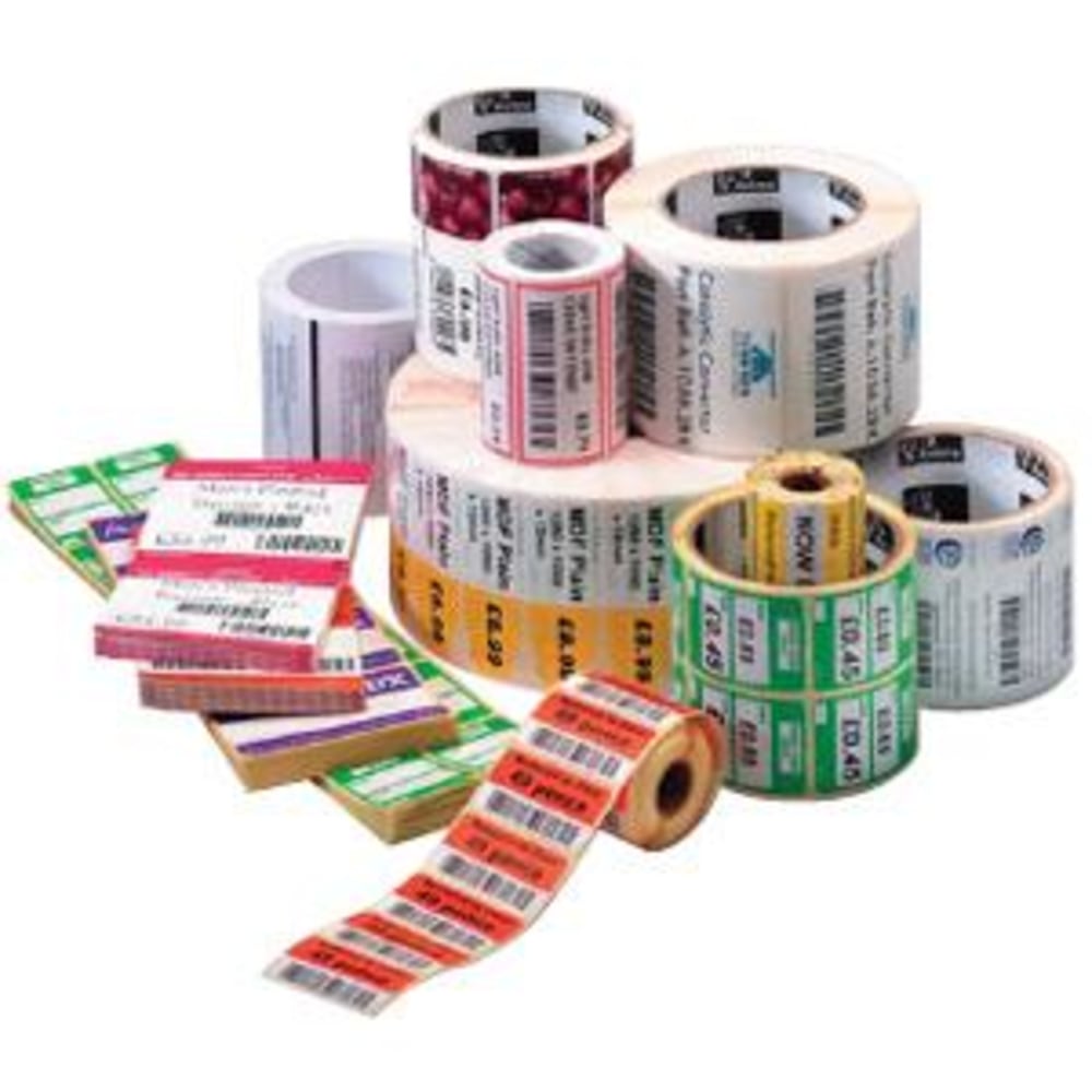 Zebra Label Polyester Thermal Transfer Labels, 4in x 4in, White, 1520 Per Roll, Case Of 4 Rolls