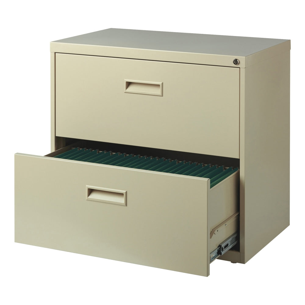 Realspace SOHO 30inW x 17-5/8inD Lateral 2-Drawer File Cabinet, Putty