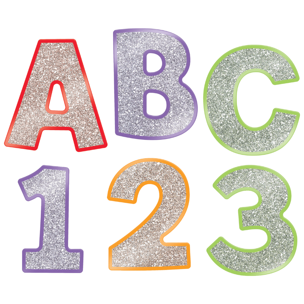 Carson-Dellosa Sparkle And Shine Glitter EZ Letters, Colorful, Pack Of 219