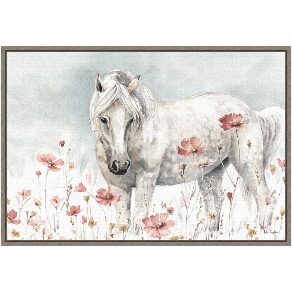 Amanti Art Wild Horses II by Lisa Audit Framed Canvas Wall Art Print, 16inH x 23inW, Greywash