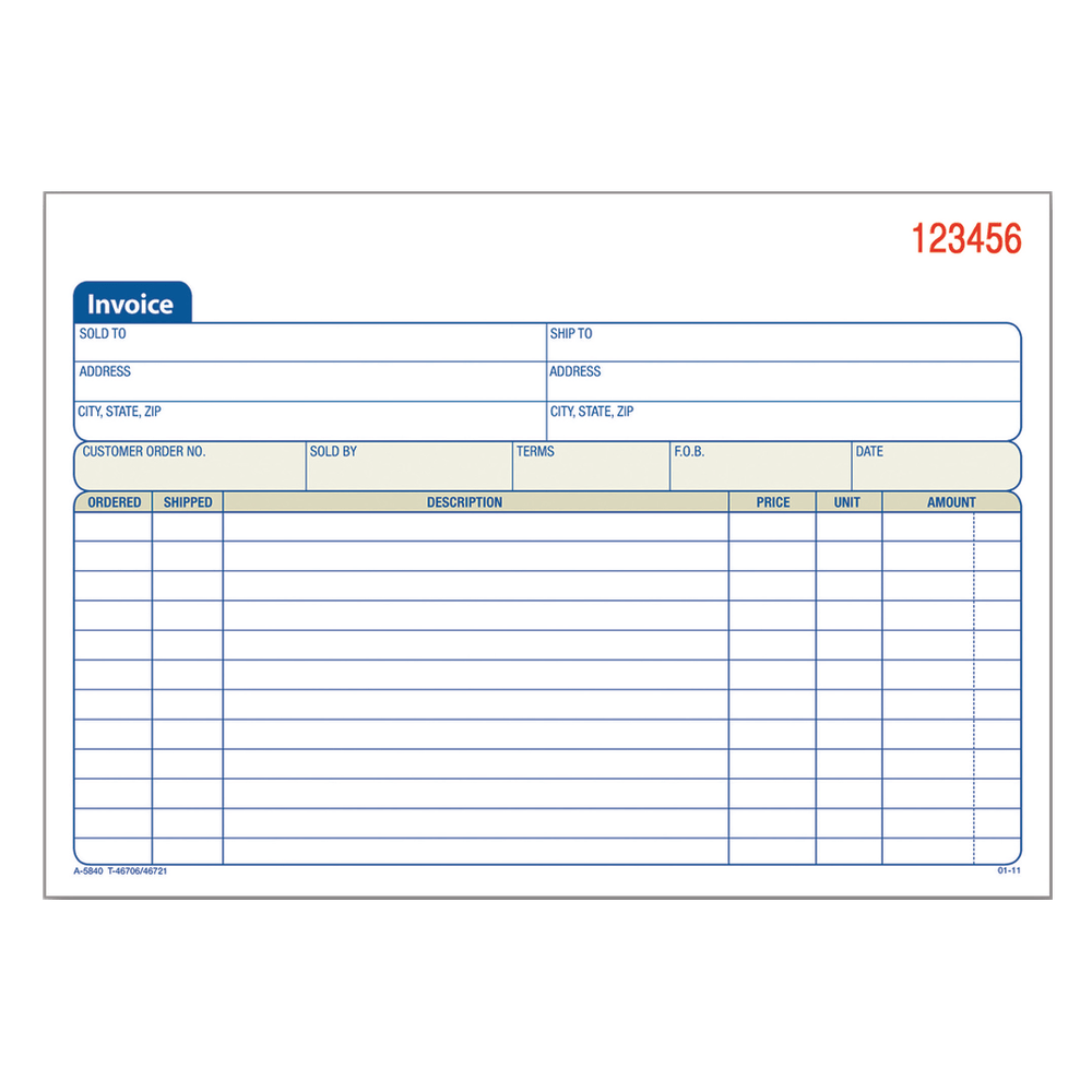 Adams Carbonless Invoice Books, 2-Part, 8 7/16in x 5 9/16in, Pack Of 50