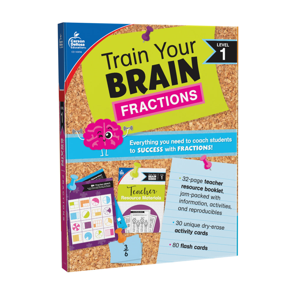 Carson Dellosa Education Train Your Brain: Fractions Level 1 Classroom Kit, Grade 2-4