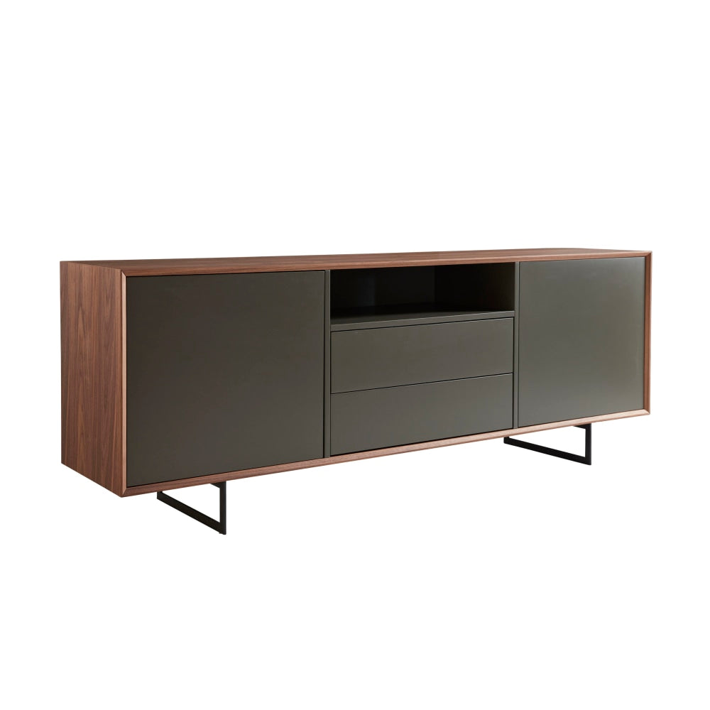 Eurostyle Anderson 79inW Sideboard, Walnut/Dark Gray