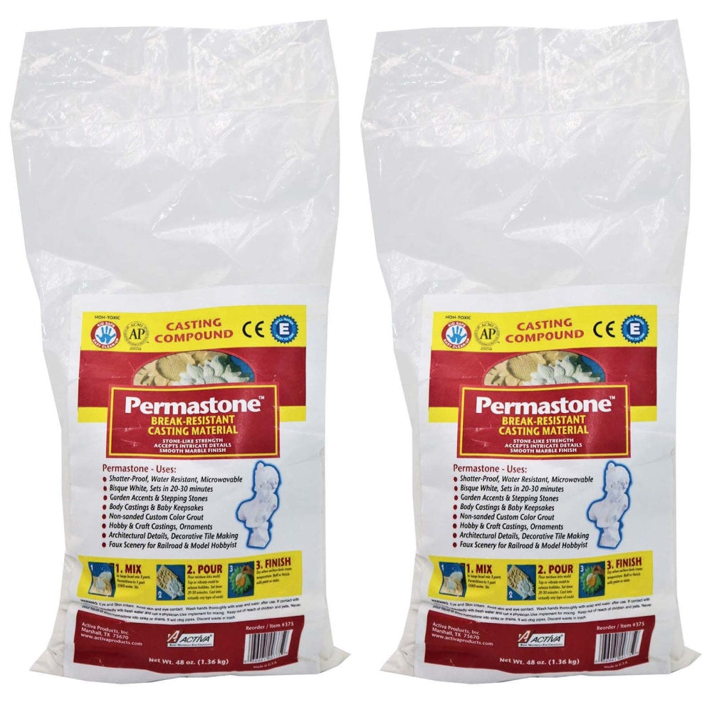 Activa Products PermaStone Casting Compound, 48 Oz, Pack Of 2 Bags